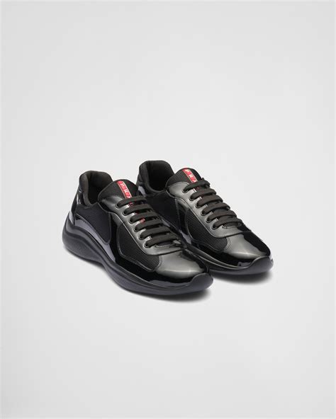 prada black tennis shoes look|Prada tennis shoes sale.